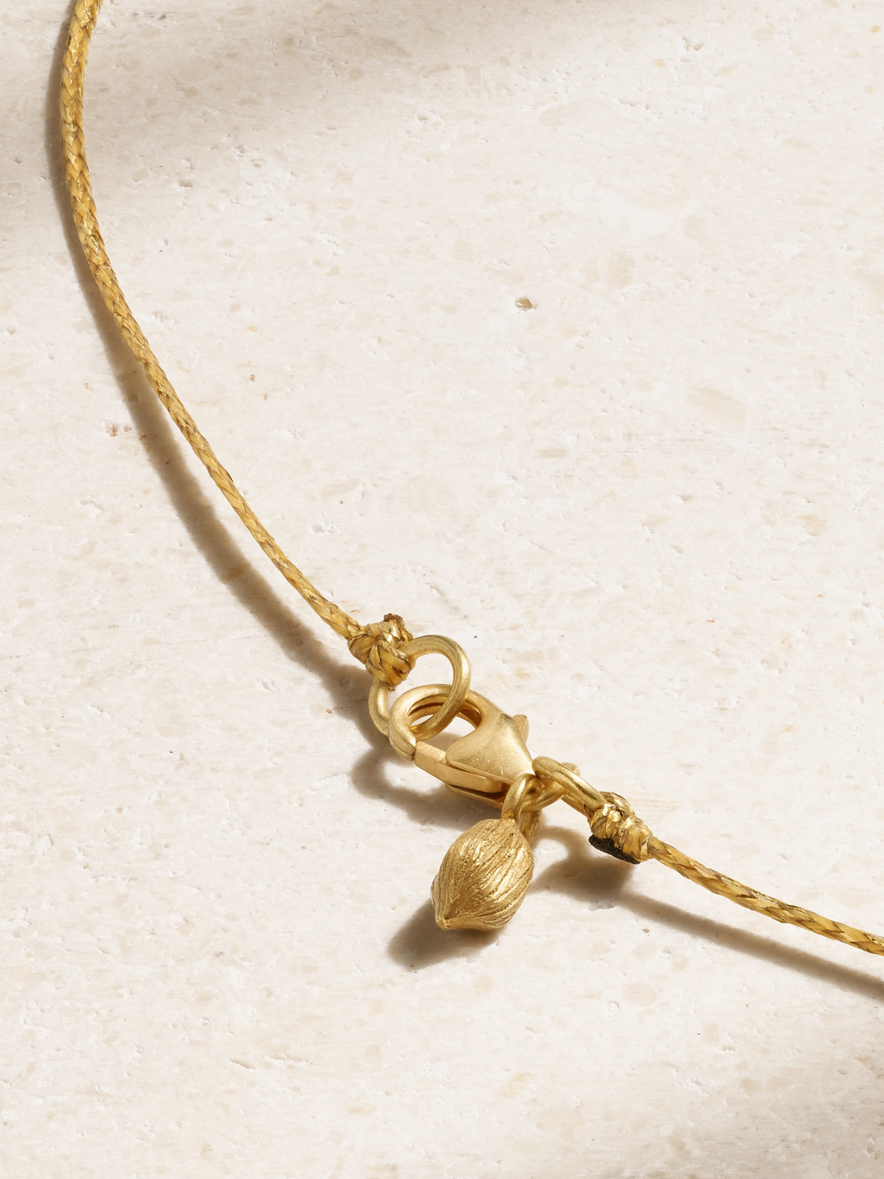 Pippa Small 18-karat Gold, Cord And Quartz Necklace In Gold