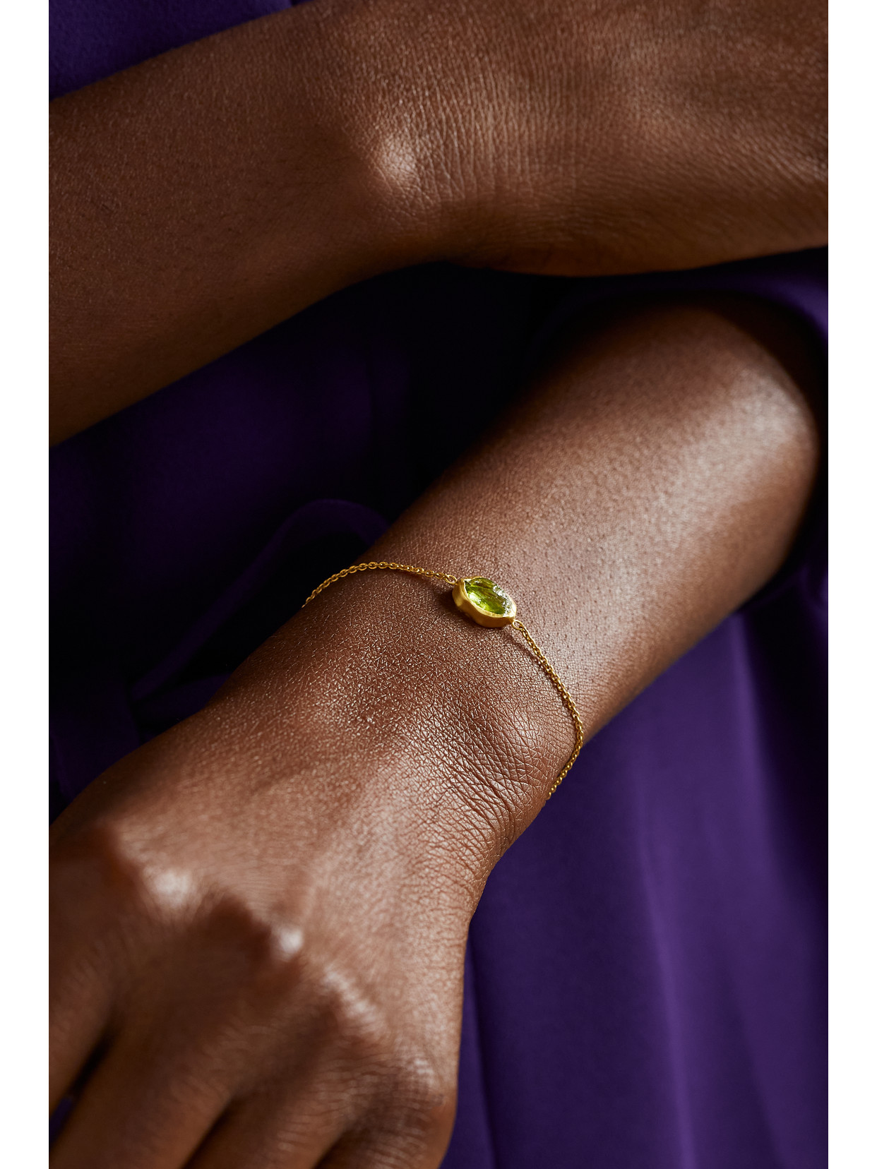 Pippa Small 18-karat Gold Peridot Bracelet In Gold