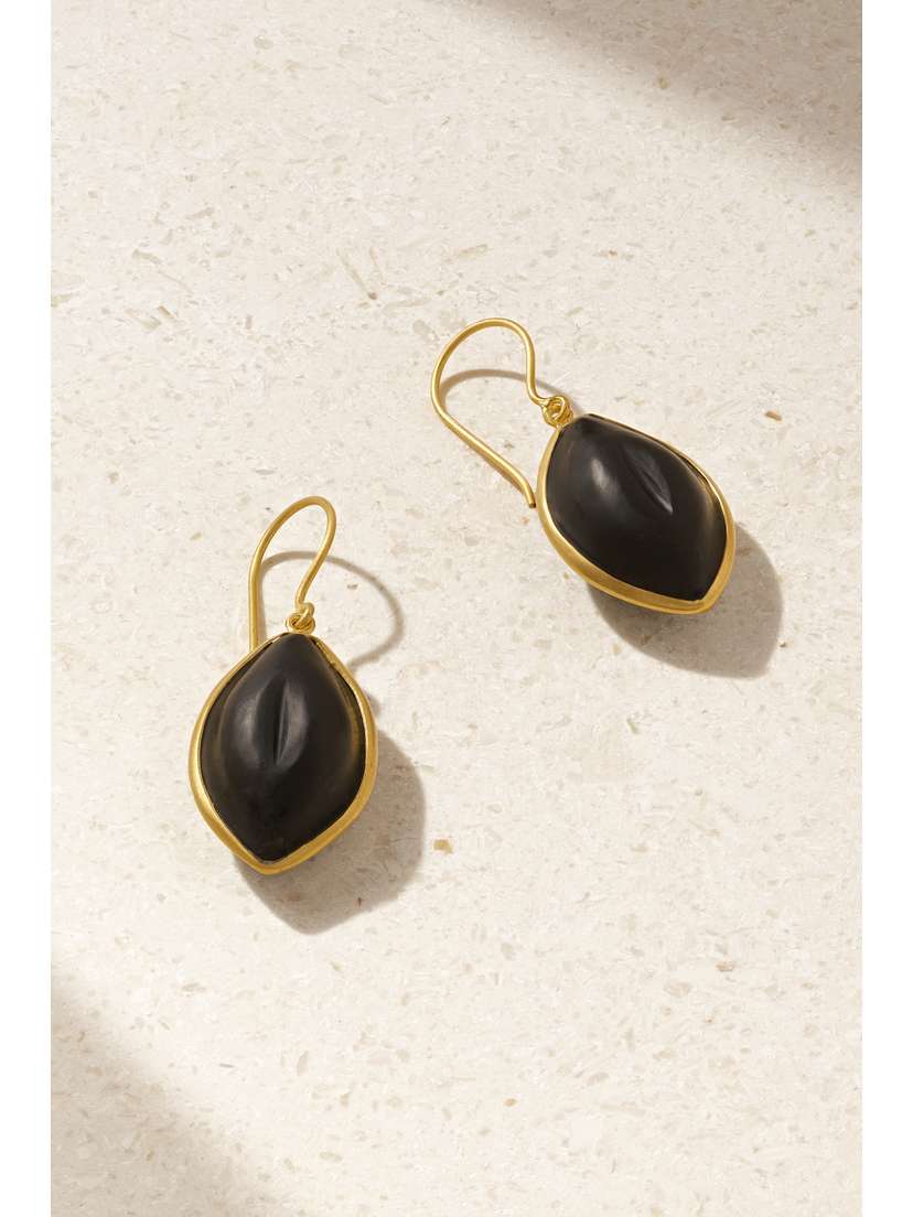 Pippa Small 18-karat Gold Onyx Earrings