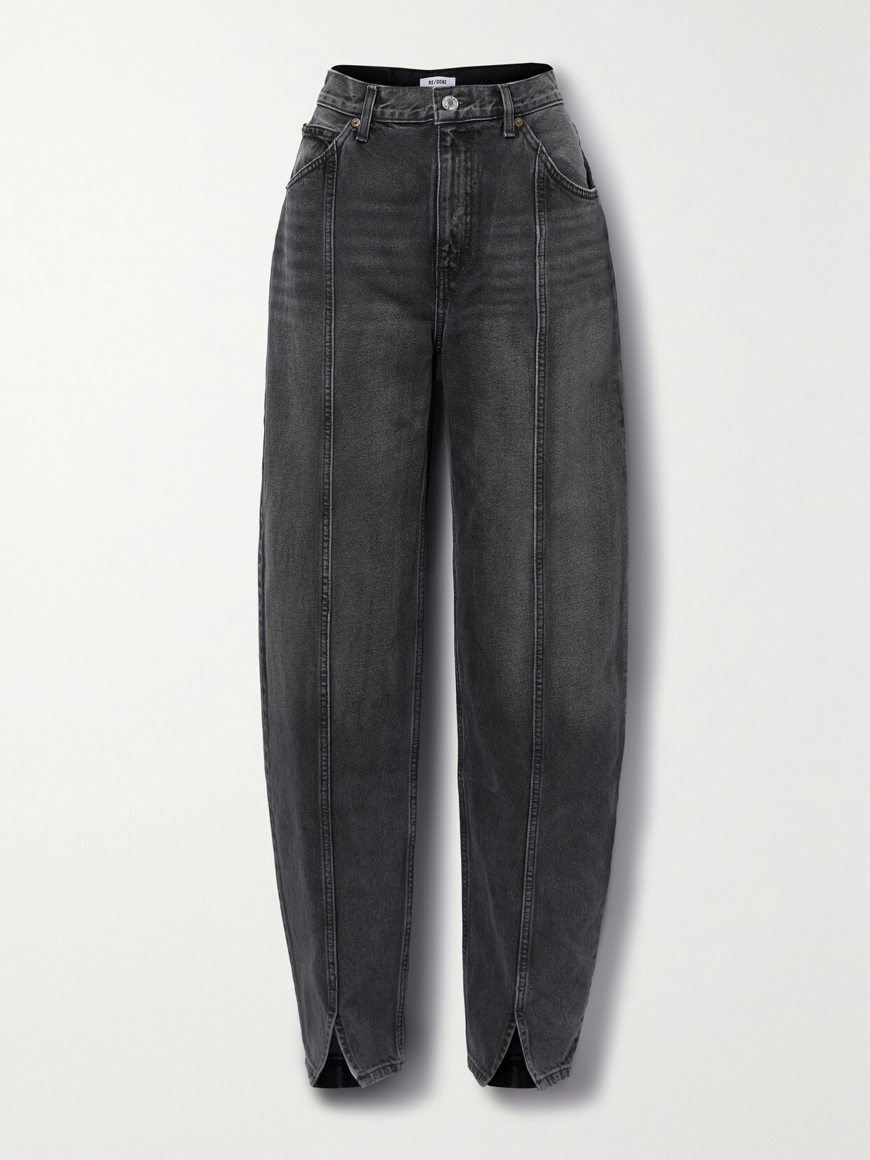 RE/DONE - Tailored High-rise Straight-leg Jeans - Black