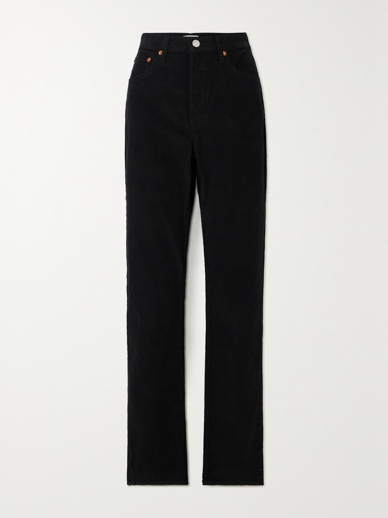 RE/DONE - 70s Cotton-corduroy Straight-leg Pants - Black