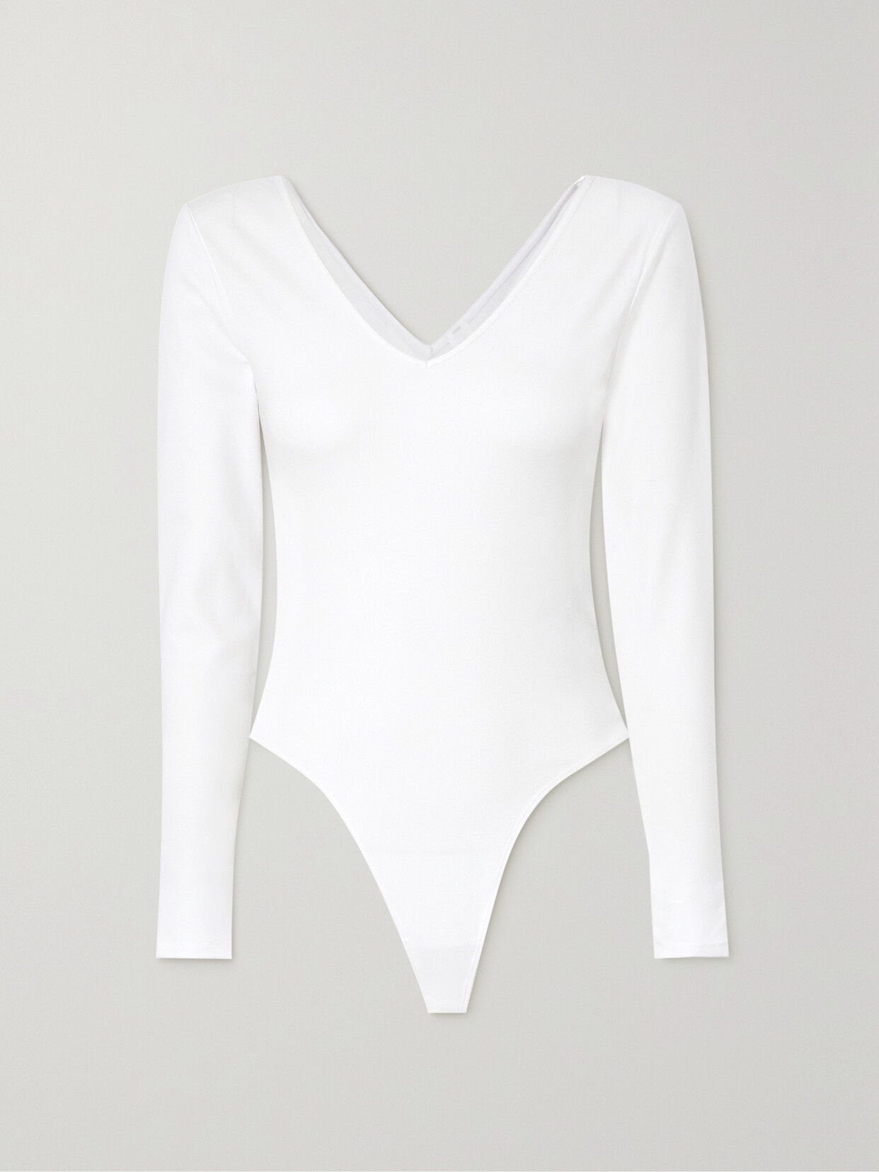 Shop Re/done Cotton-blend Jersey Bodysuit In White