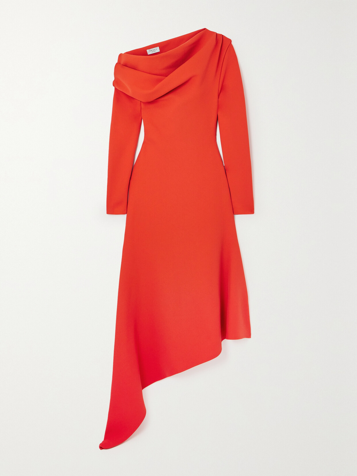 A.W.A.K.E. MODE - Asymmetric Draped Stretch-knit Midi Dress - Red