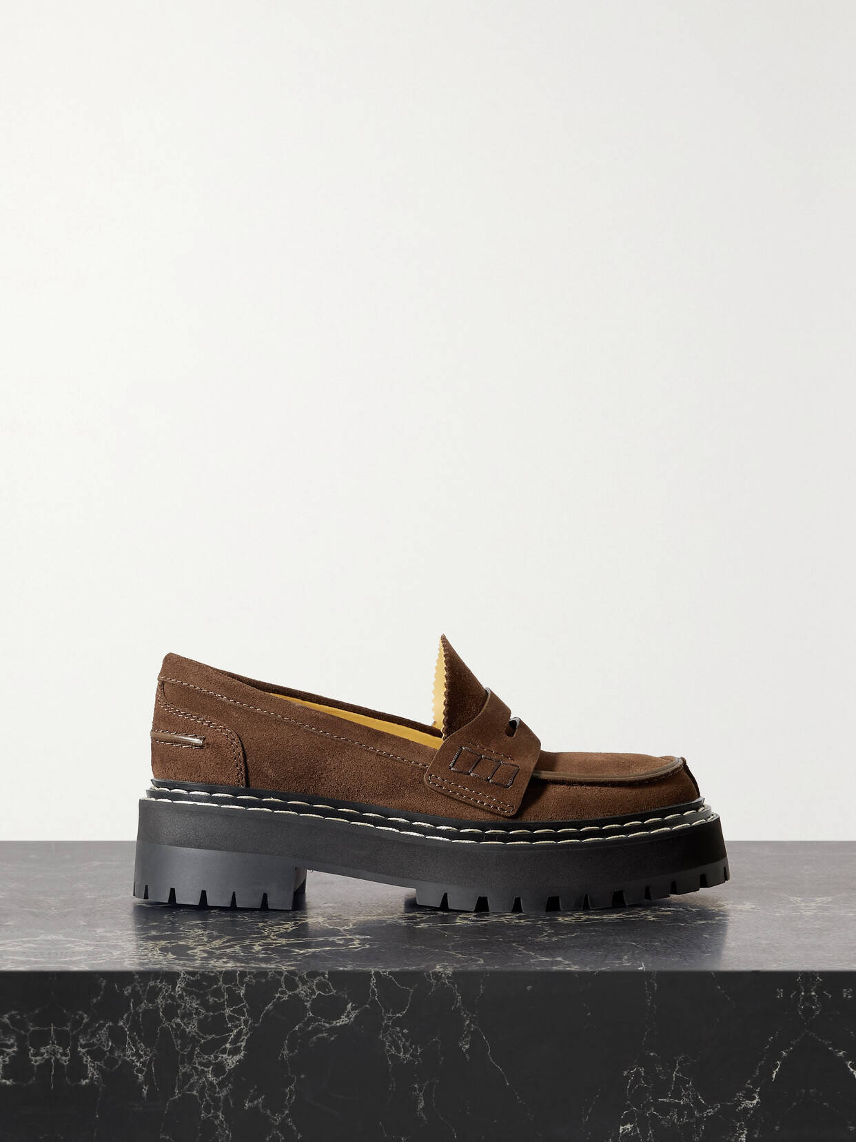 Proenza Schouler - Suede Platform Loafers - Brown