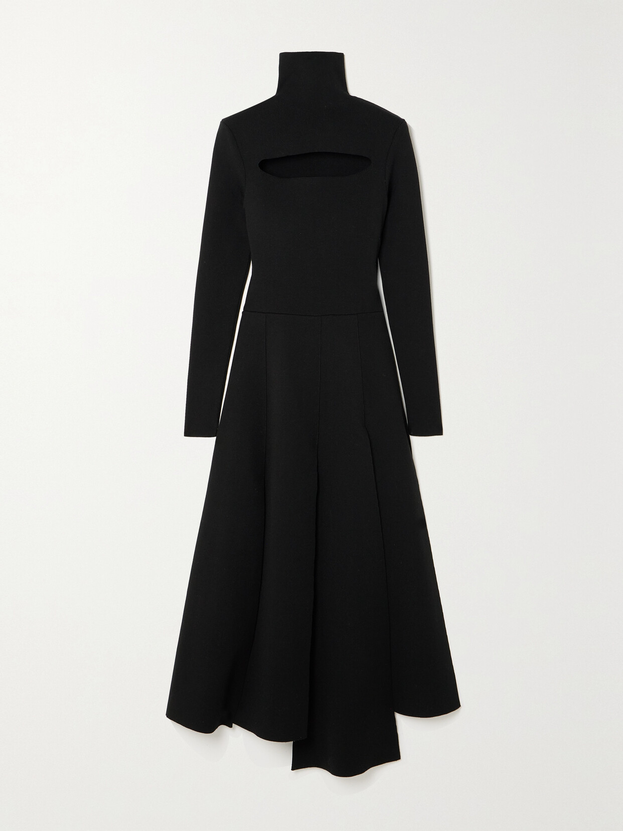 A.W.A.K.E. MODE Asymmetric Cutout Stretch-knit Turtleneck Dress