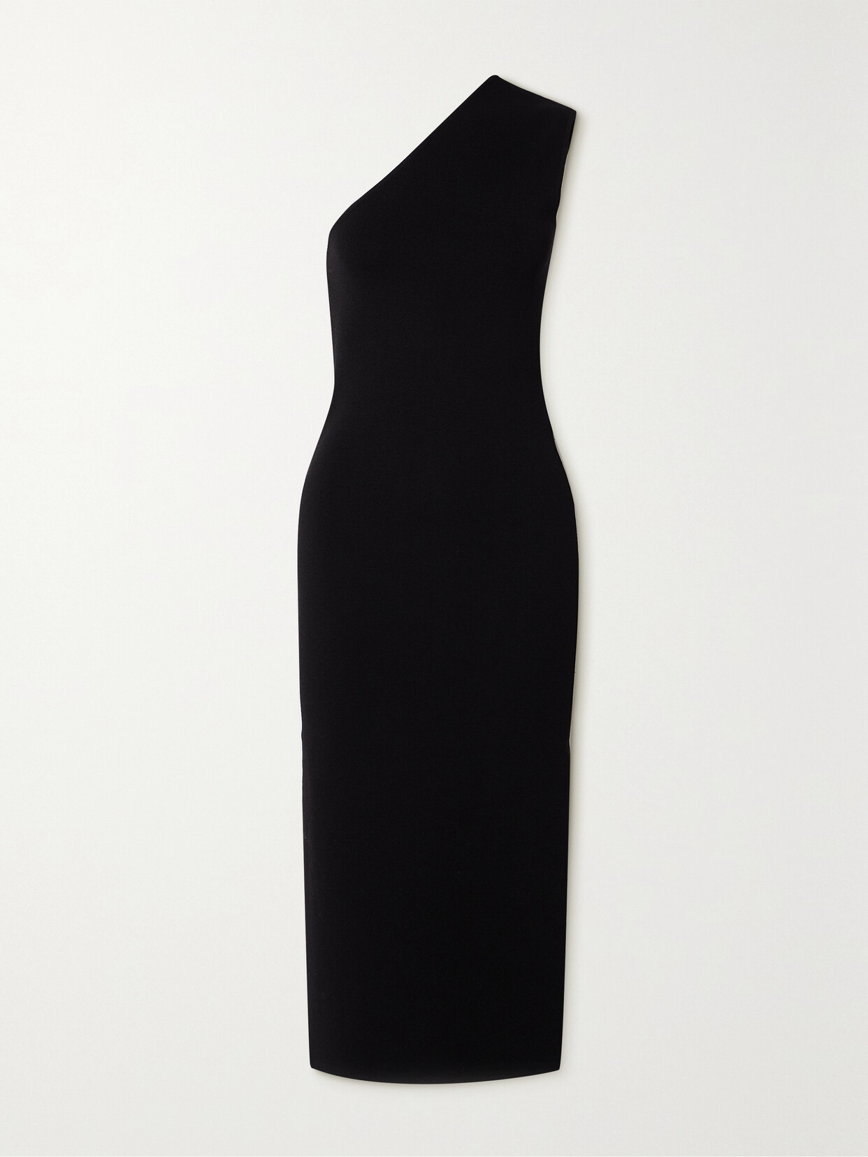 Shop Gauge81 Arriba One-shoulder Knitted Midi Dress In Black