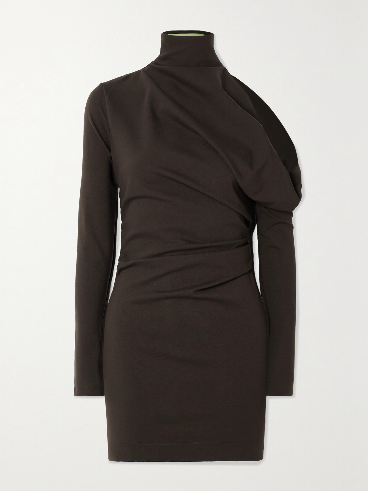 GAUGE81 - Teresa Asymmetric Stretch-jersey Mini Dress - Brown