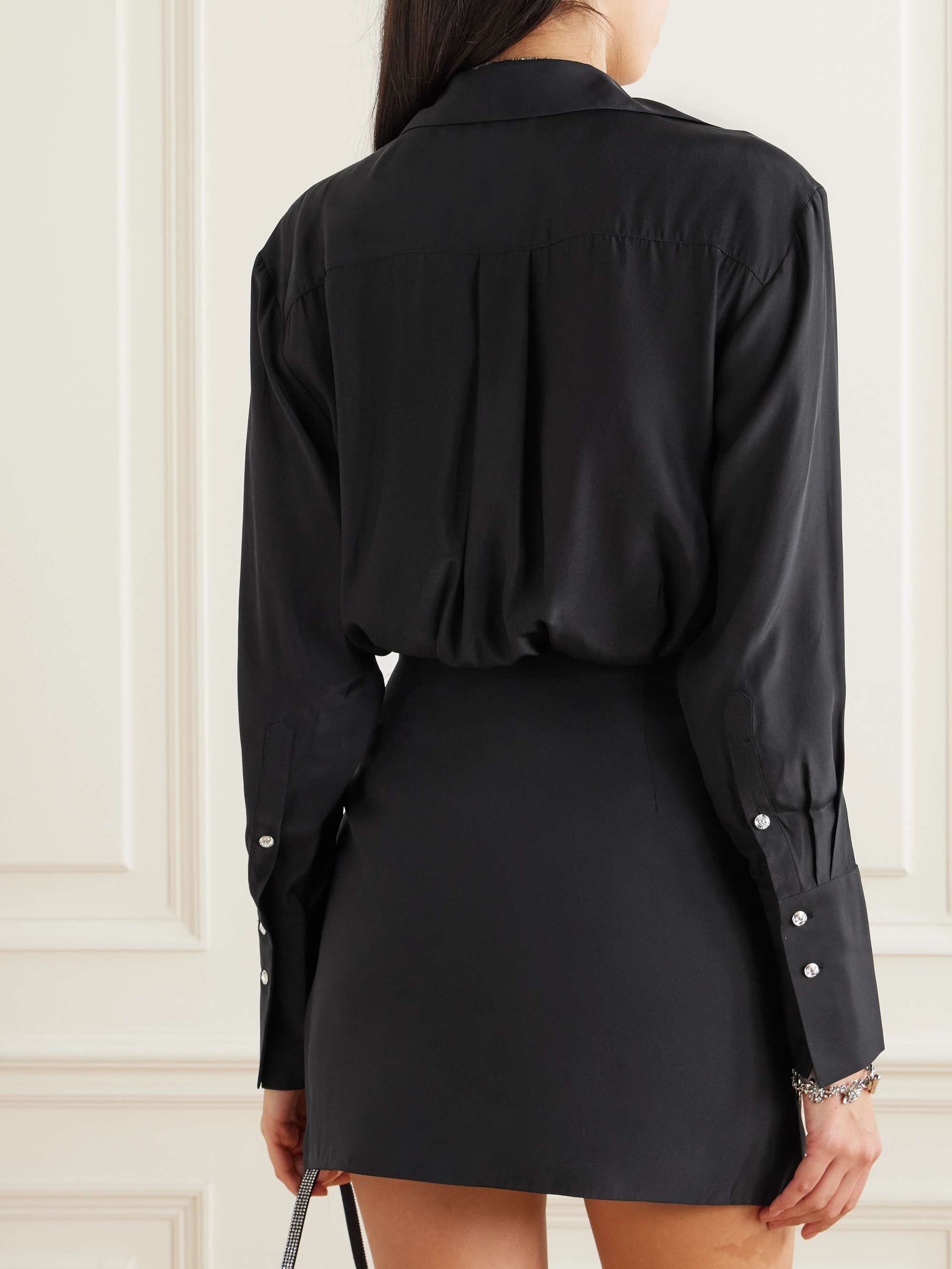 GAUGE81 Naha Mini-Hemdblusenkleid aus Seide mit Wickeleffekt
