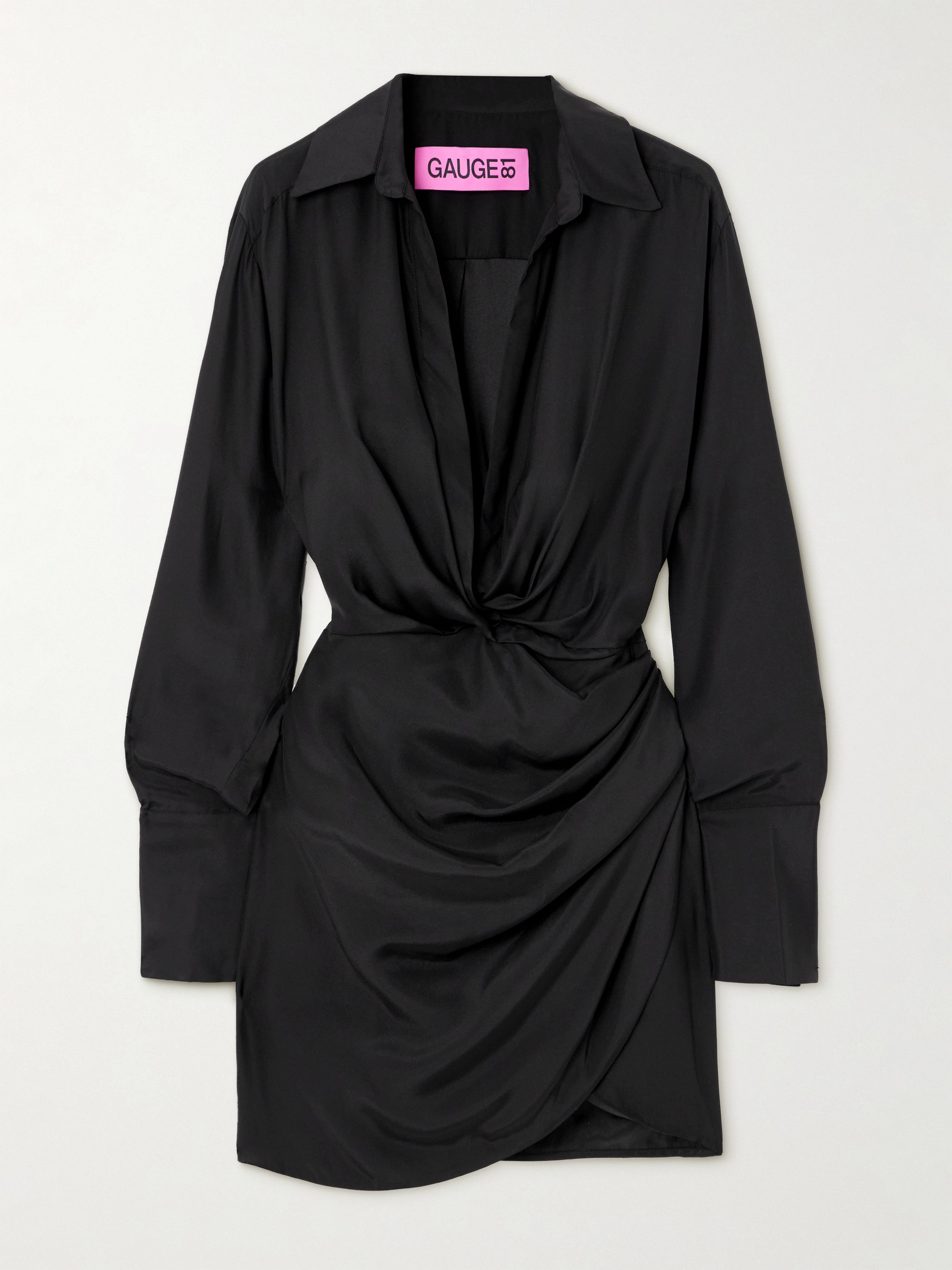 GAUGE81 Naha wrap-effect silk mini shirt dress thumbnail