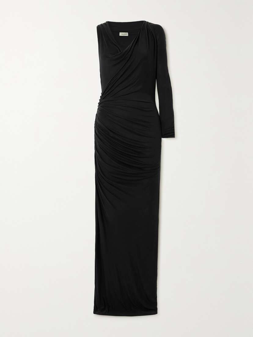 GAUGE81 Myrtia Asymmetric One-sleeve Ruched Stretch-jersey Maxi Dress