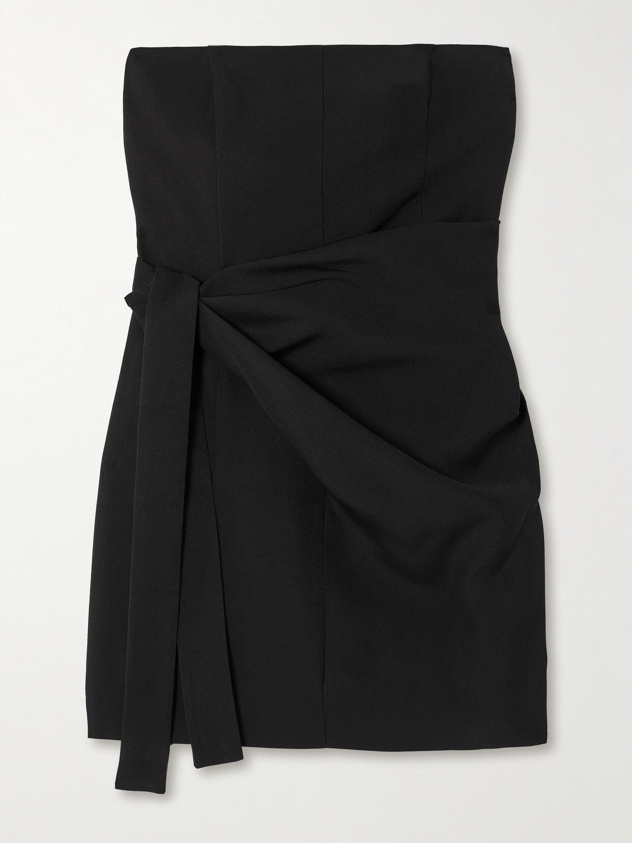 Shop Gauge81 Natal Draped Grain De Poudre Mini Dress In Black