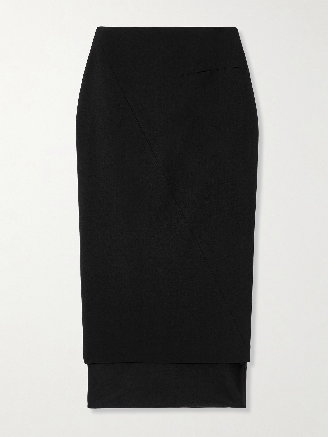 GAUGE81 - Sabie Mesh-trimmed Grain De Poudre Midi Skirt - Black