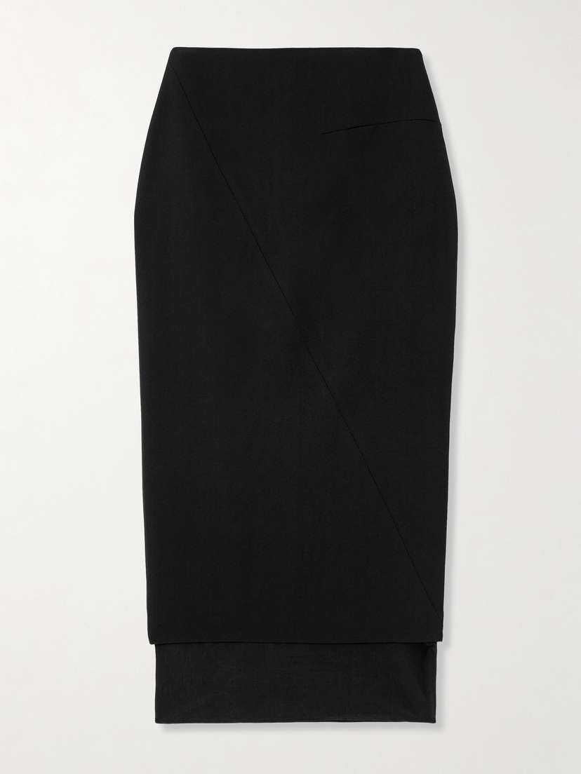 GAUGE81 Sabie Mesh-trimmed Grain De Poudre Midi Skirt