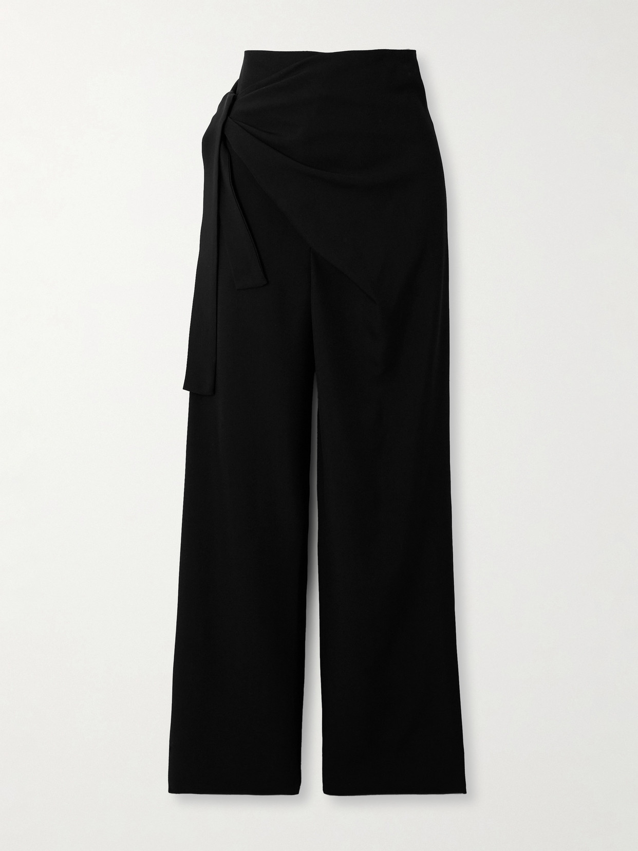 Gauge81 Carlow Knotted Draped Crepe Wide-leg Pants In Black