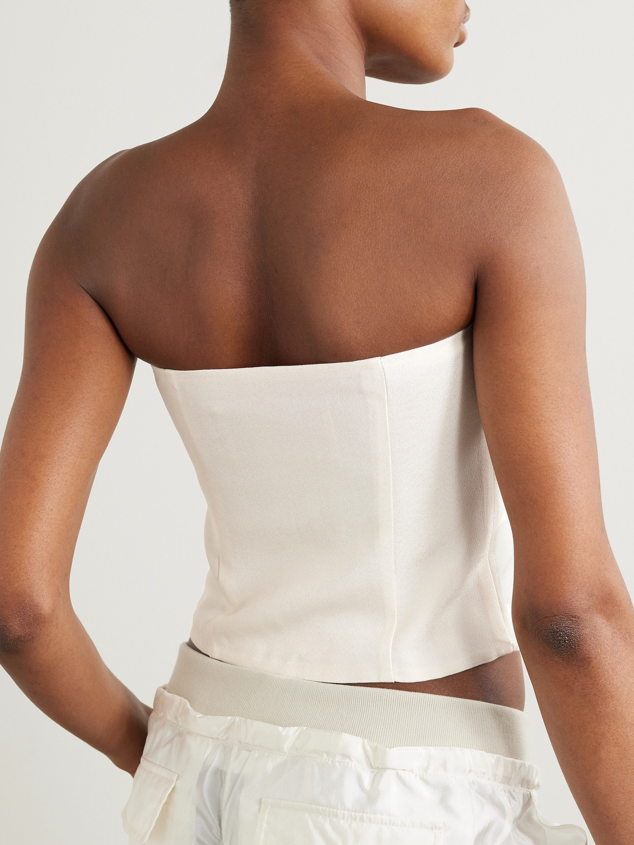 Tona Cropped Strapless Crepe Top