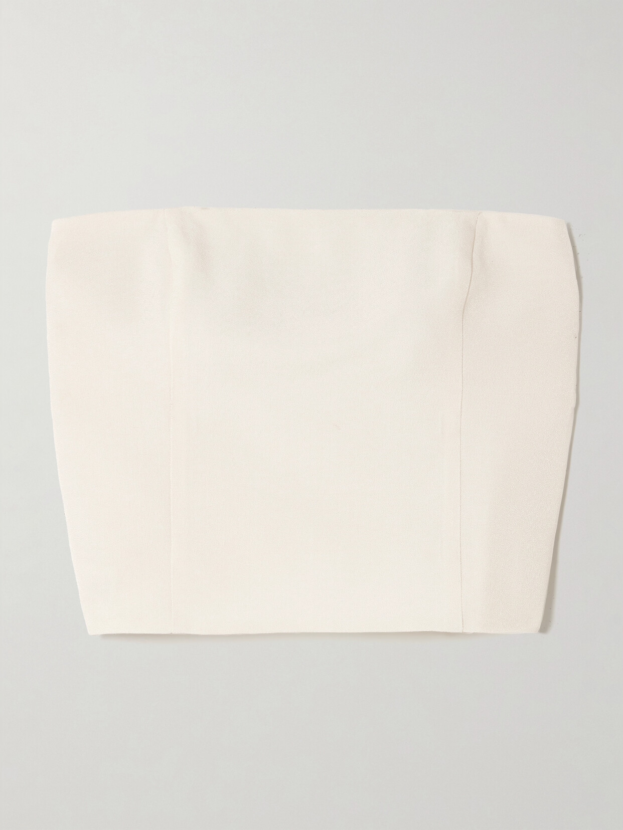 Gauge81 Tona Cropped Strapless Crepe Top In Off-white