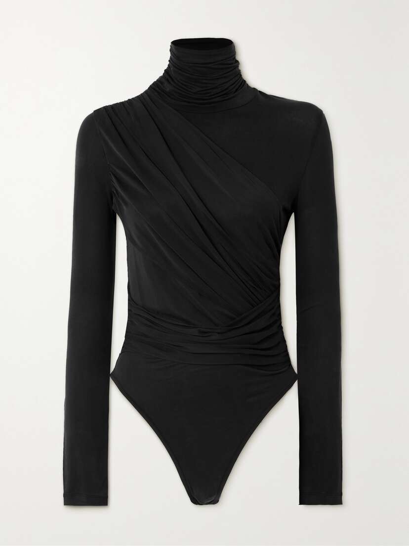 GAUGE81 Patra Draped Stretch-jersey Turtleneck Bodysuit