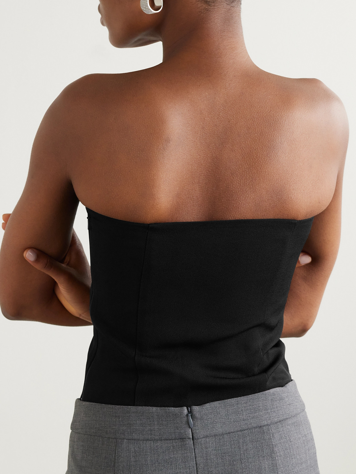 Tona Cropped Strapless Crepe Top