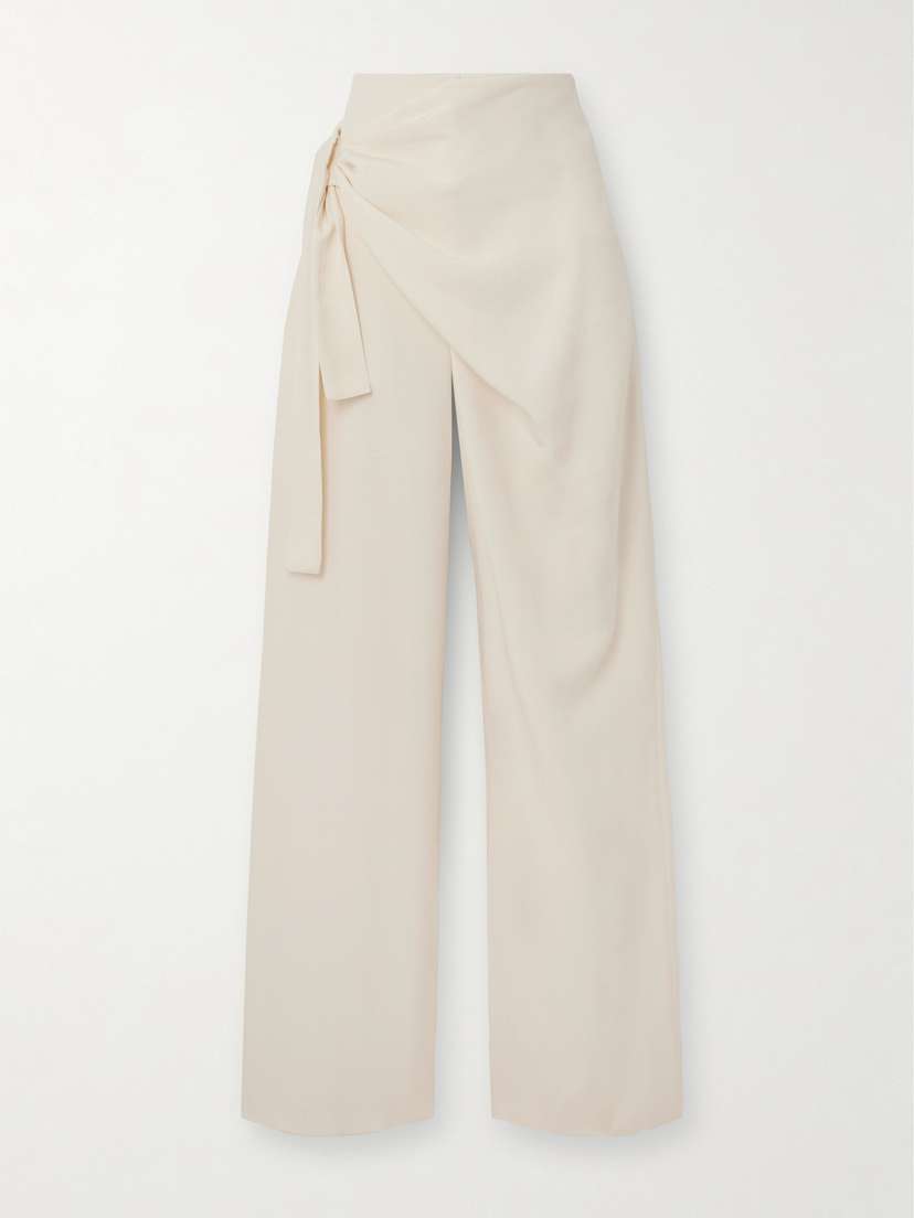 GAUGE81 Carlow Knotted Draped Crepe Wide-leg Pants - EU 42