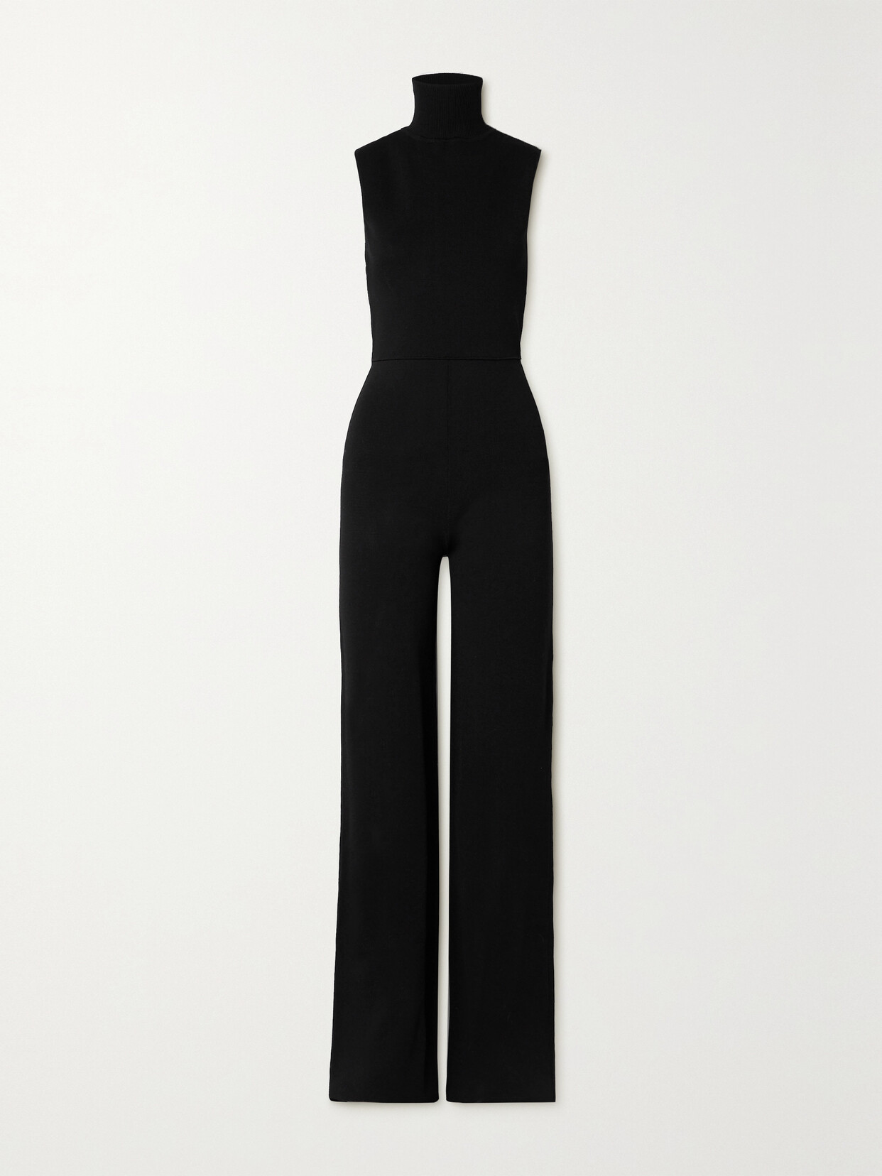 GAUGE81 - Gijon Open-back Knitted Turtleneck Jumpsuit - Black