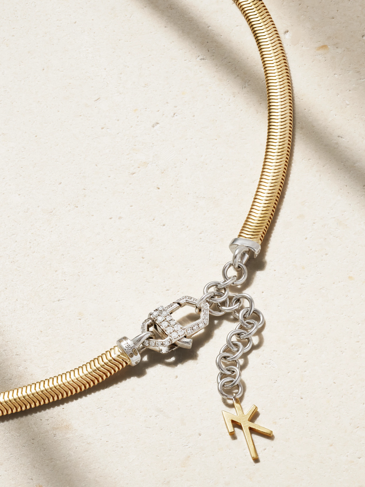 Nikos Koulis Feelings 18-karat Yellow And White Gold Diamond Necklace In Gold