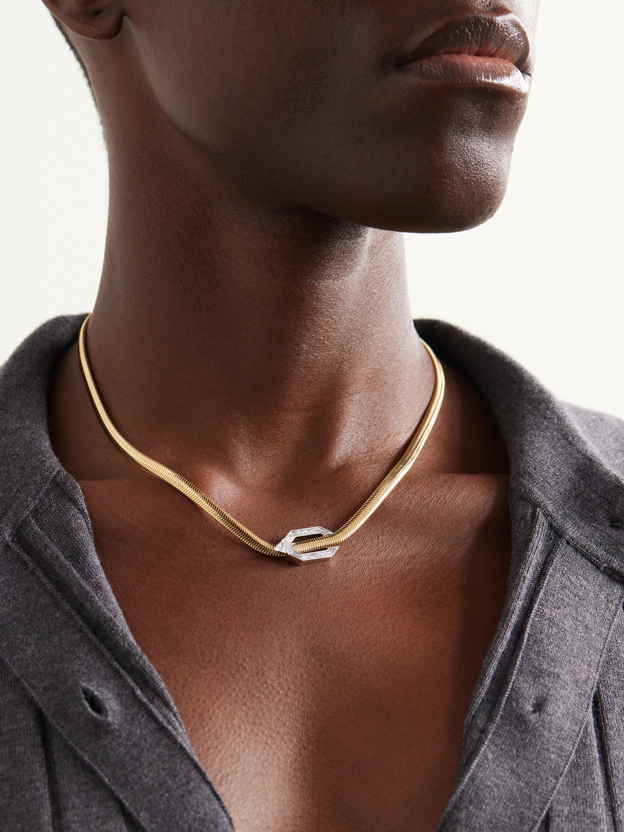 Nikos Koulis Feelings 18-karat Yellow And White Gold Diamond Necklace In Gold