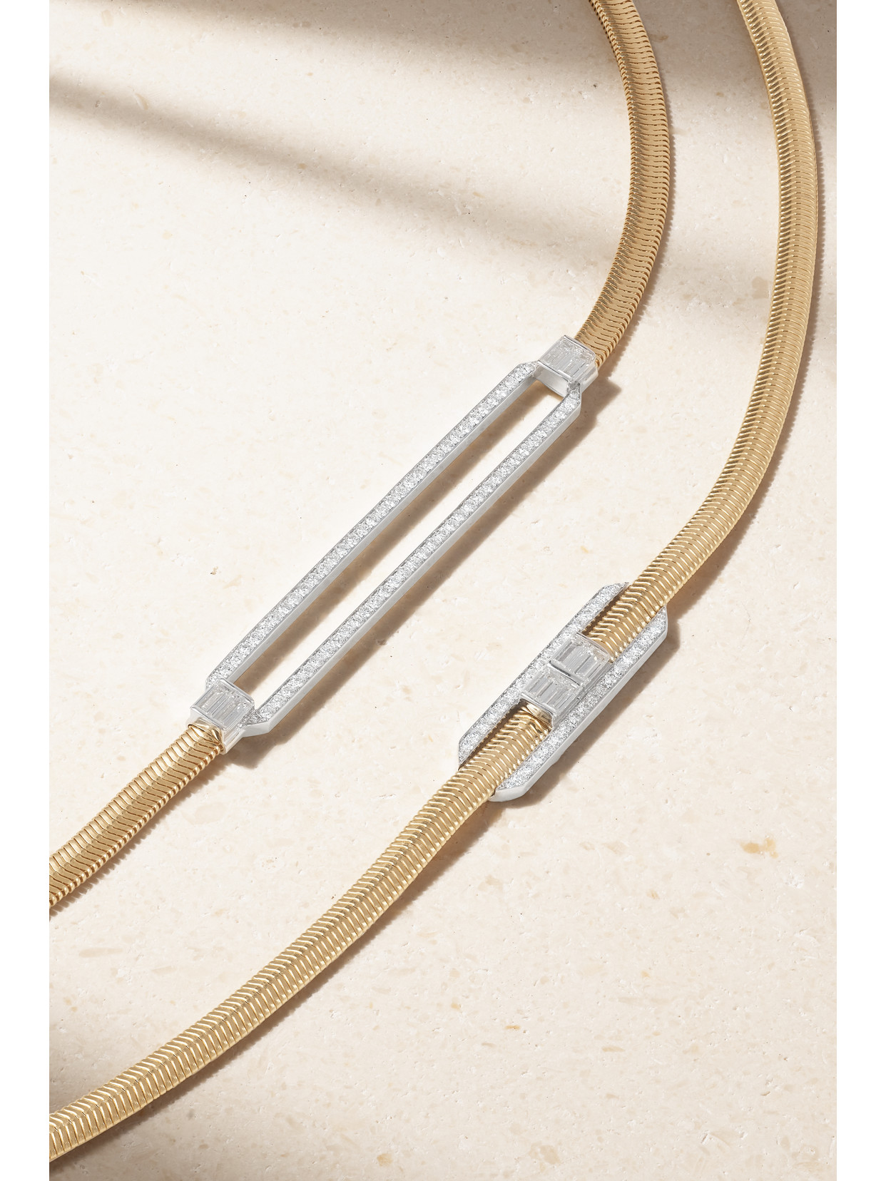 Nikos Koulis Feelings 18-karat Yellow And White Gold, Diamond And Enamel Necklace In Gold