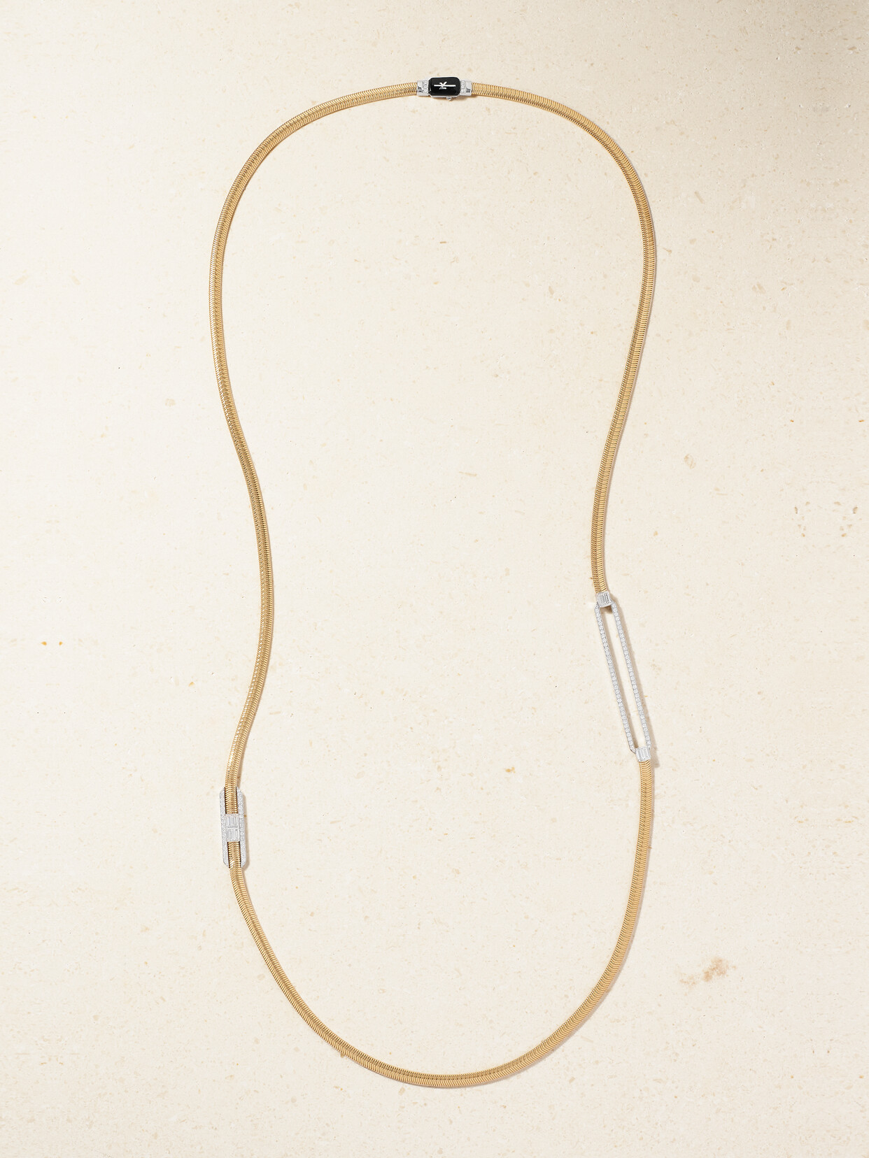 Nikos Koulis - Feelings 18-karat Yellow And White Gold, Diamond And Enamel Necklace - One size