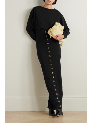 A.W.A.K.E. MODE Button-embellished cutout organic cotton-jersey maxi dress
