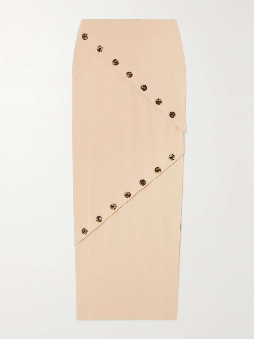A.W.A.K.E. MODE Button-embellished Organic Cotton-jersey Maxi Skirt