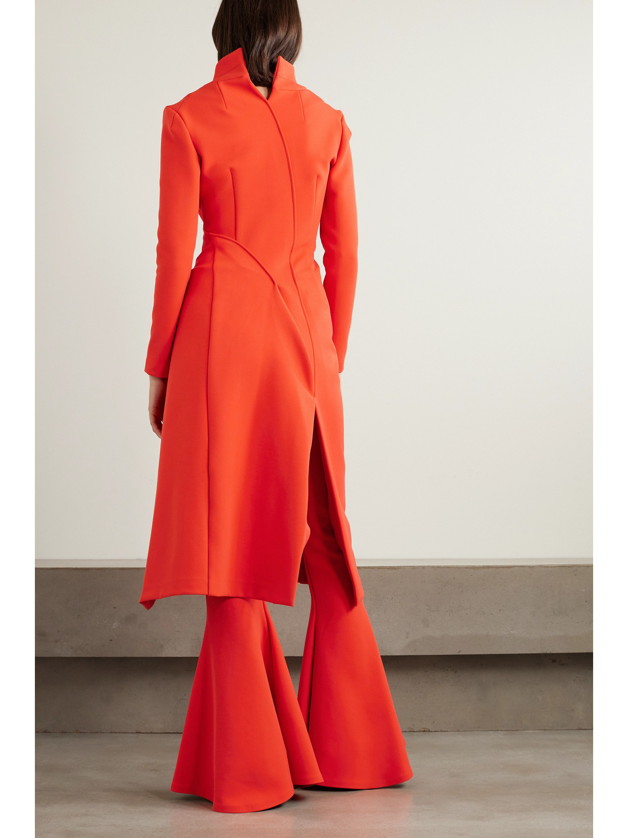 Shop A.w.a.k.e. Asymmetric Stretch-twill Coat In Red