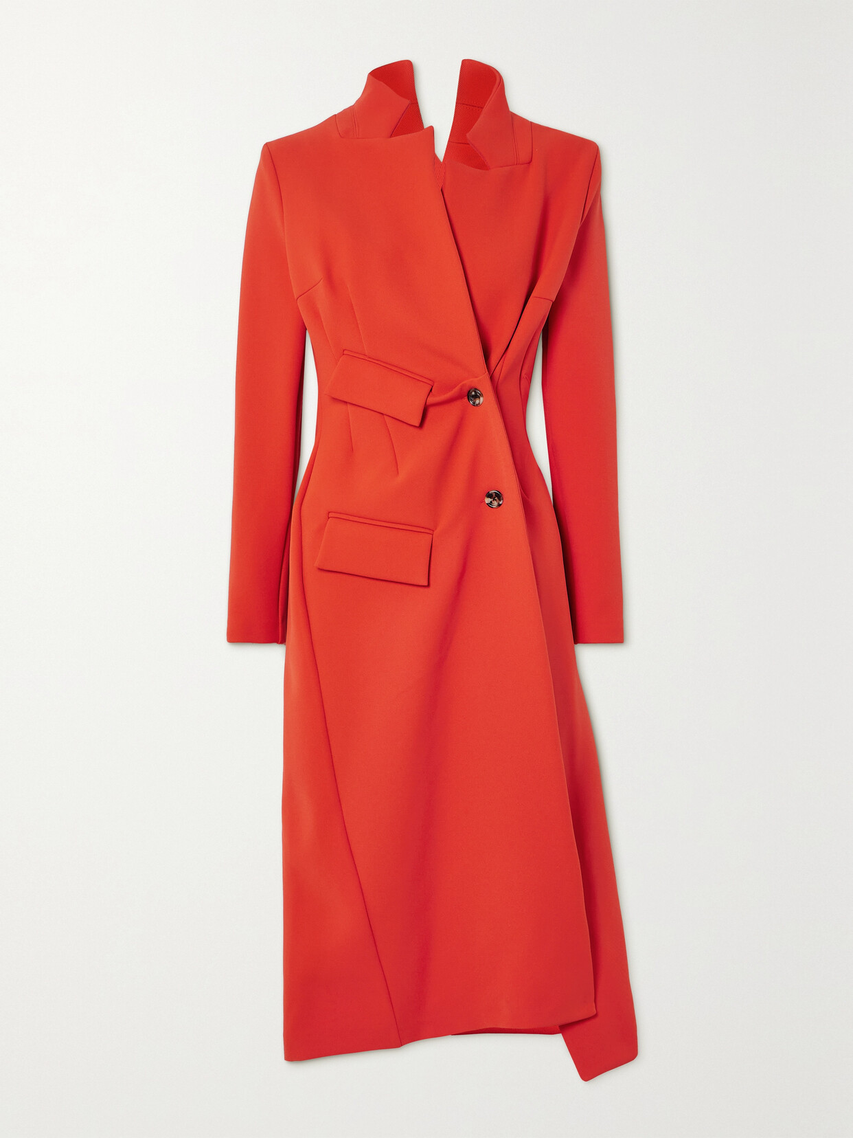 A.W.A.K.E. MODE - Asymmetric Stretch-twill Coat - Red