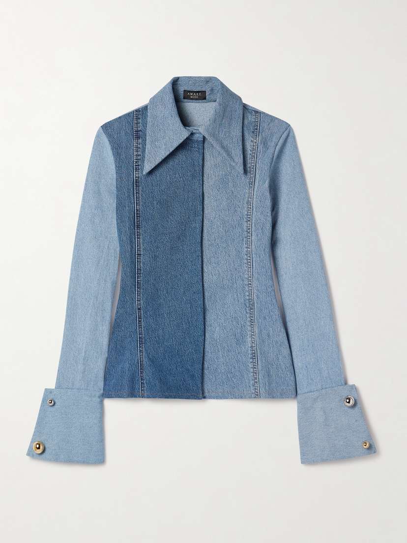 A.W.A.K.E. MODE Paneled Upcycled Denim Shirt