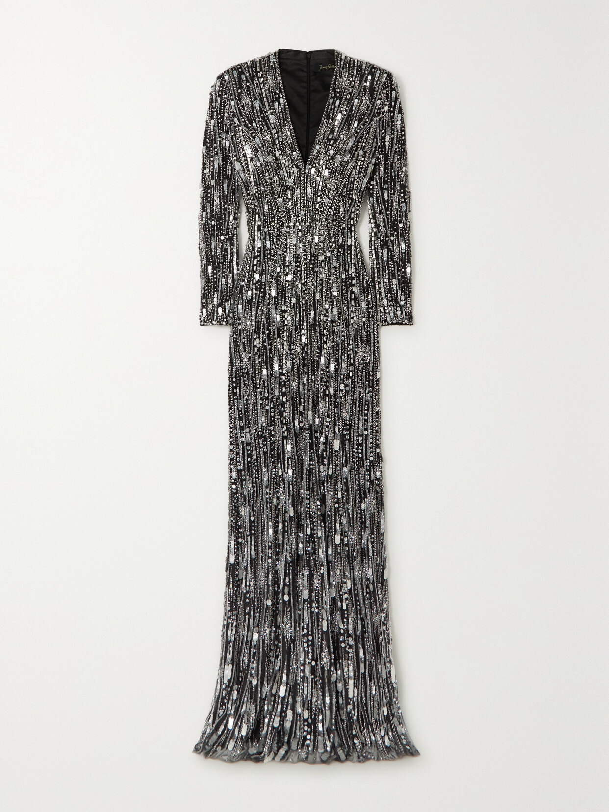 Jenny Packham Vivien Crystal-embellished Gown In Black