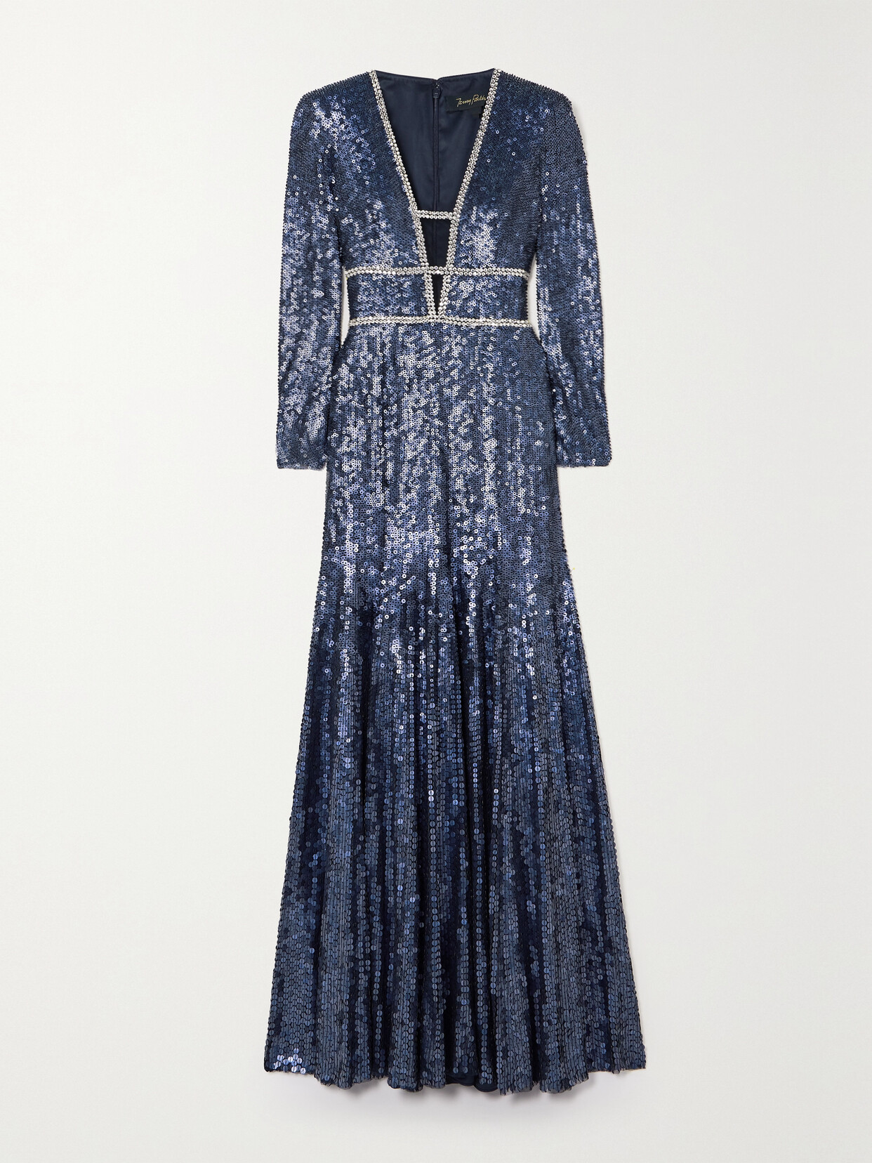 Jenny Packham - Celestia Crystal-embellished Sequined Tulle Gown - Blue