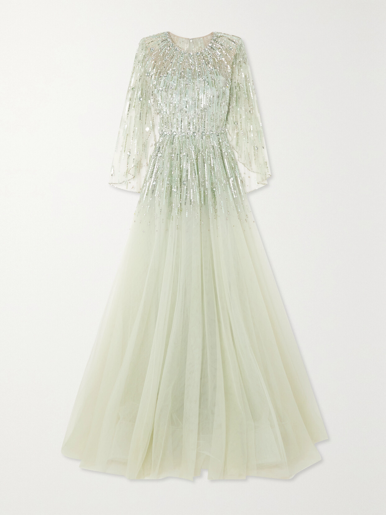 Jenny Packham - Dolores Embellished Tulle Gown - Green