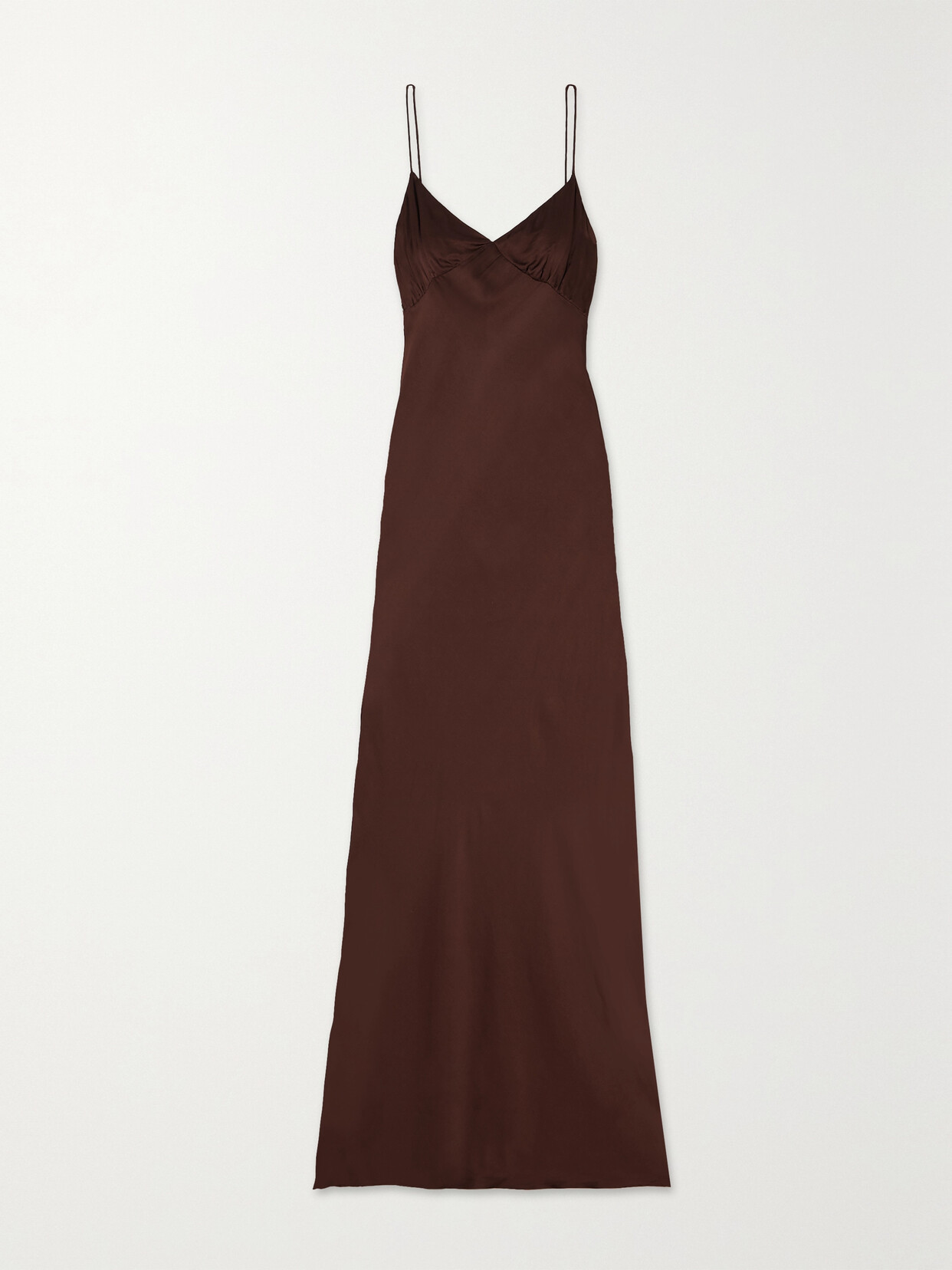 Shop Faithfull The Brand + Net Sustain Santiana Lenzing™ Ecovero™-satin Maxi Dress In Brown