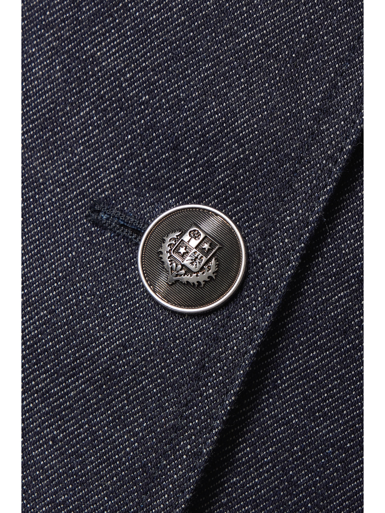 Loro Piana Nataniel Cotton Denim Mandarin Jacket In Blue