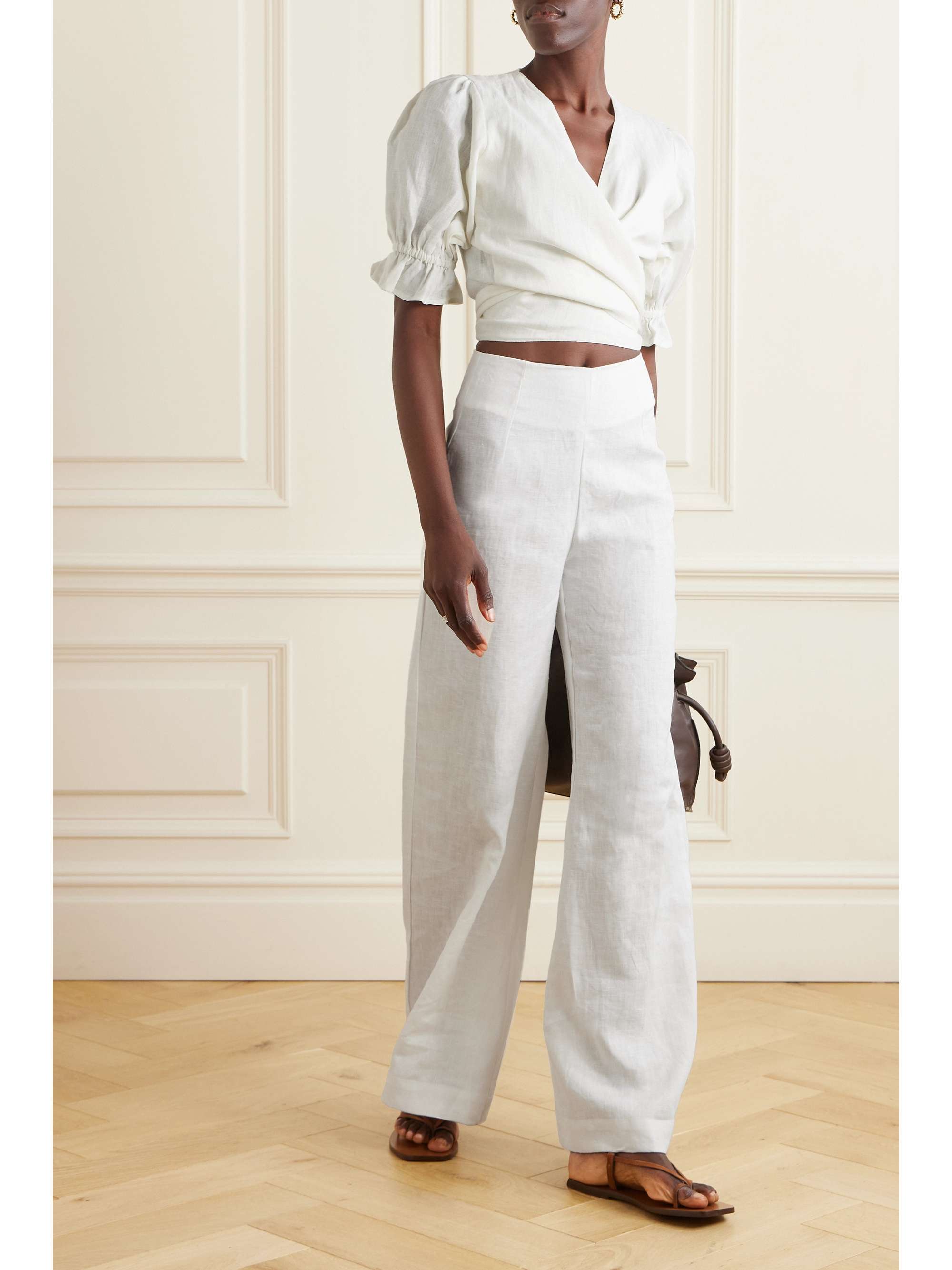 + NET SUSTAIN La Plage de Mau linen wide-leg pants