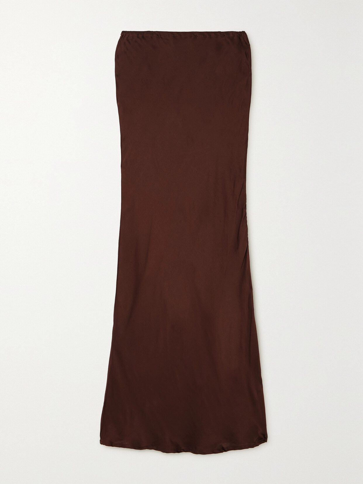 Faithfull The Brand Ancora Duchesse-satin Maxi Skirt In Brown