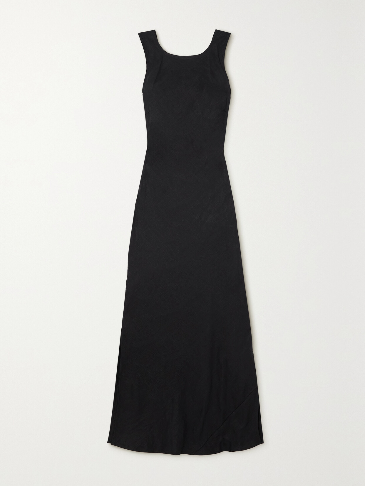 Faithfull The Brand Lobo Open-back Linen Maxi Dress In Black