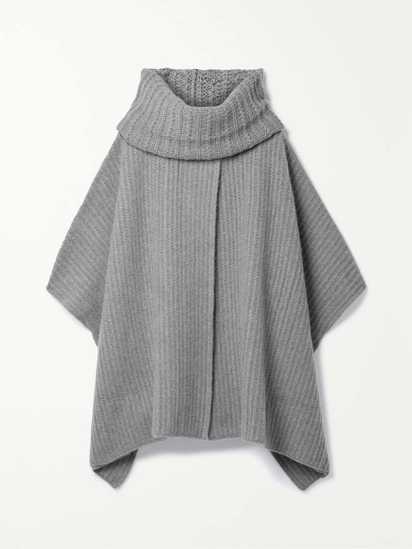 Loro Piana Waipara Ribbed-knit Turtleneck Cashmere Cape