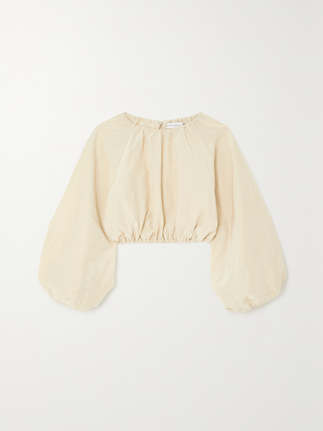 Faithfull The Brand - + Net Sustain + Monikh Pereira Cropped Gathered Silk And Cotton-blend Top - Cream