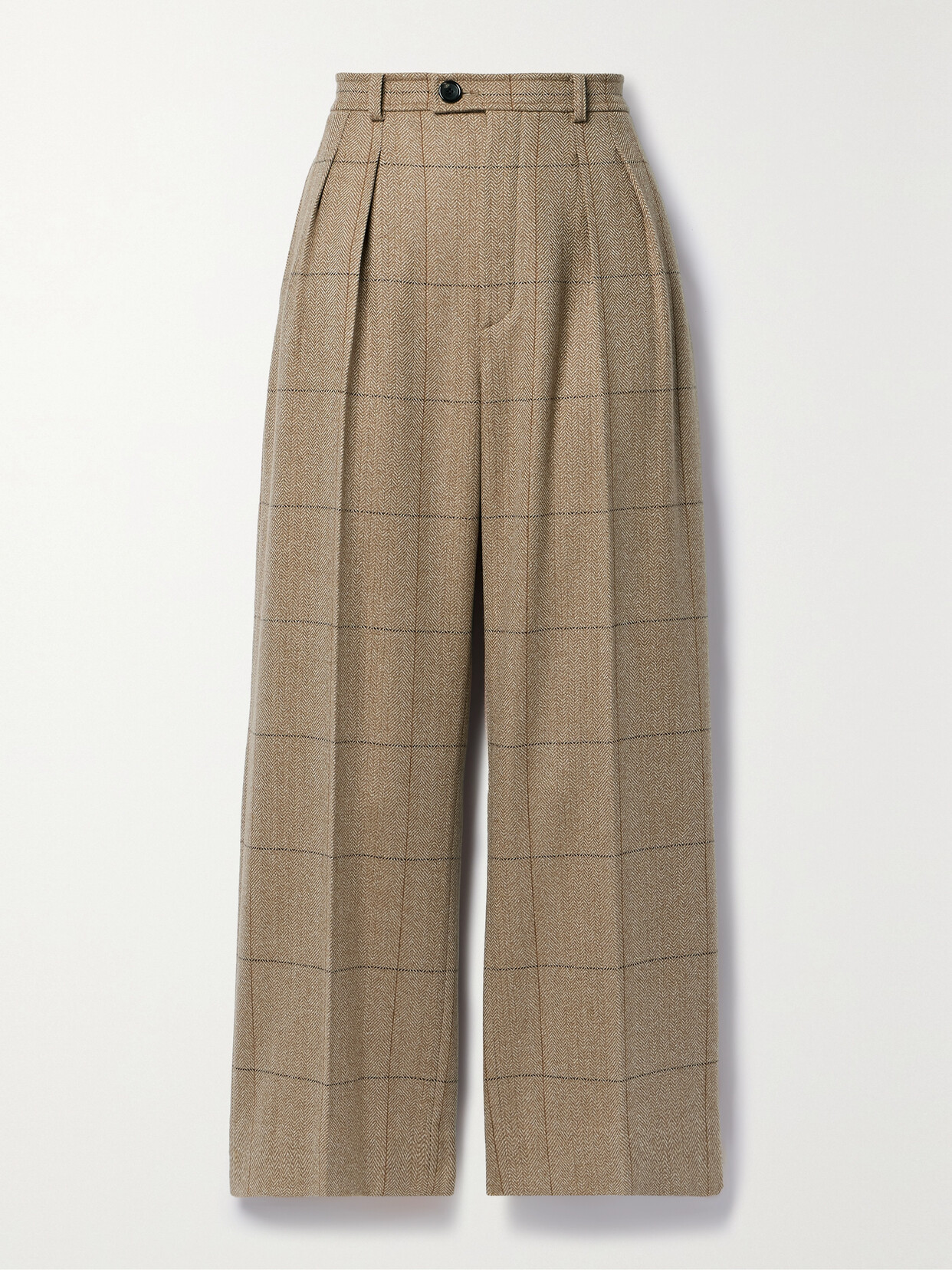 Loro Piana Yurik Checked Herringbone Cashmere Straight-leg Trousers In Multi