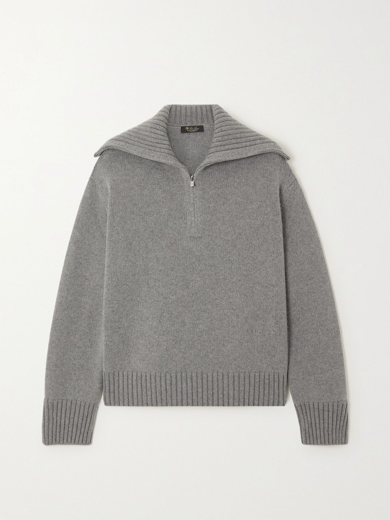 LOROPIANA 캐시미어 하프 집업 스웨터
