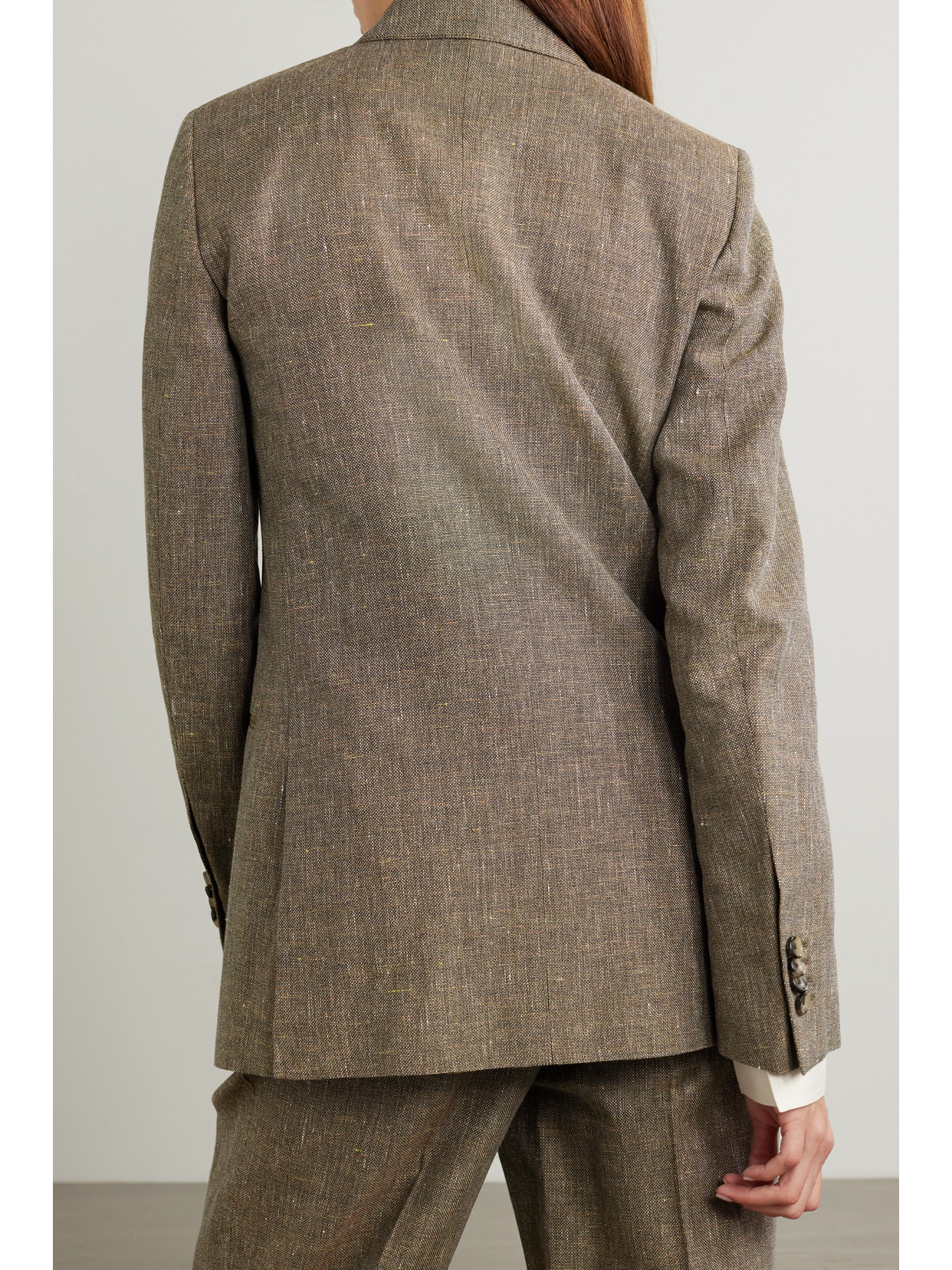 LORO PIANA AURORA DOUBLE-BREASTED WOVEN BLAZER