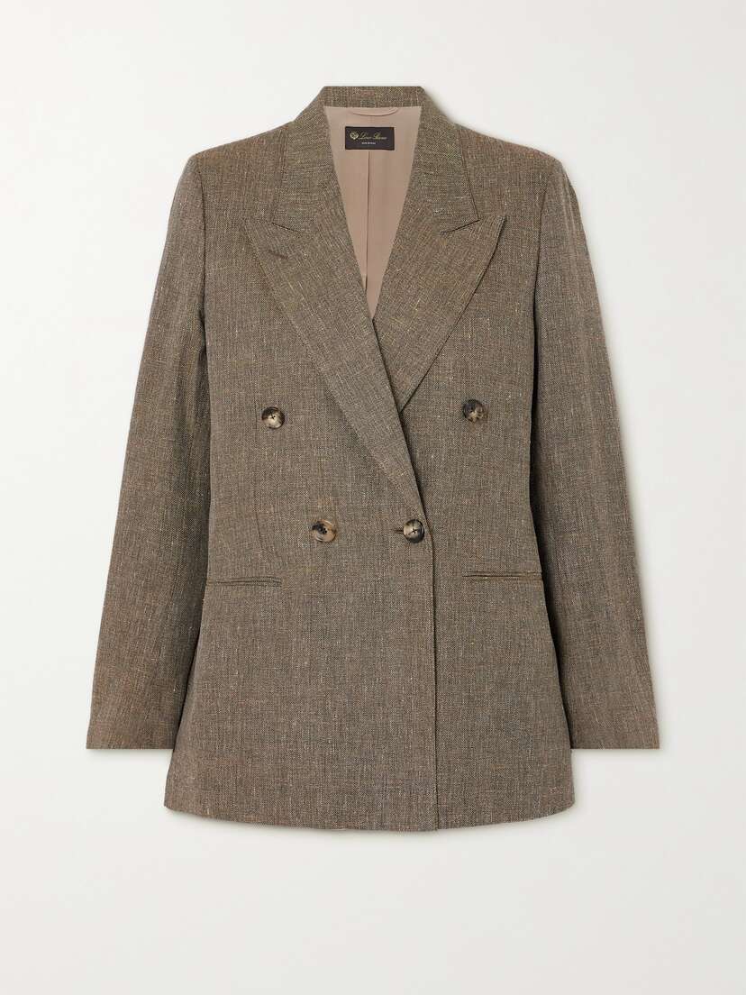 Loro Piana Aurora Double-breasted Woven Blazer