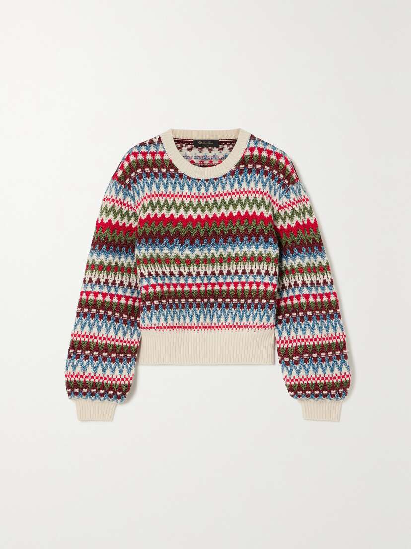 Loro Piana Trujillo Fair Isle Silk, Cashmere And Cotton-blend Sweater