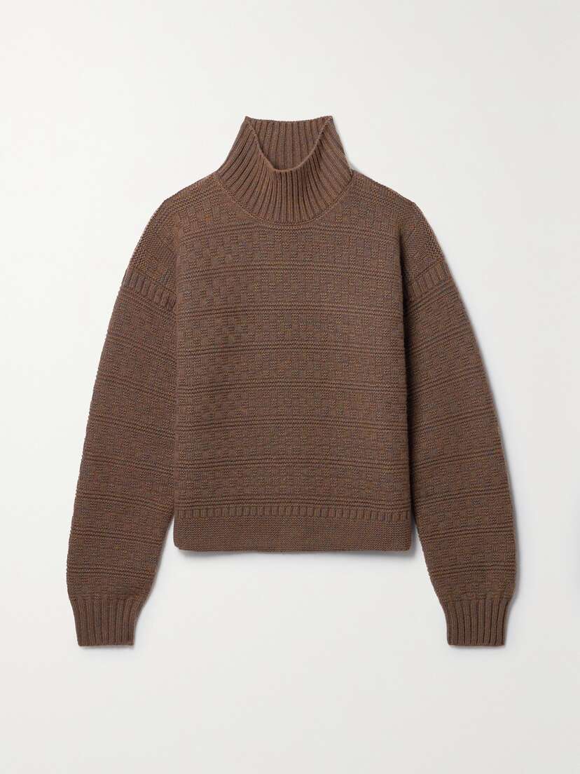 Loro Piana New Plymouth Cashmere Jacquard-knit Turtleneck Sweater