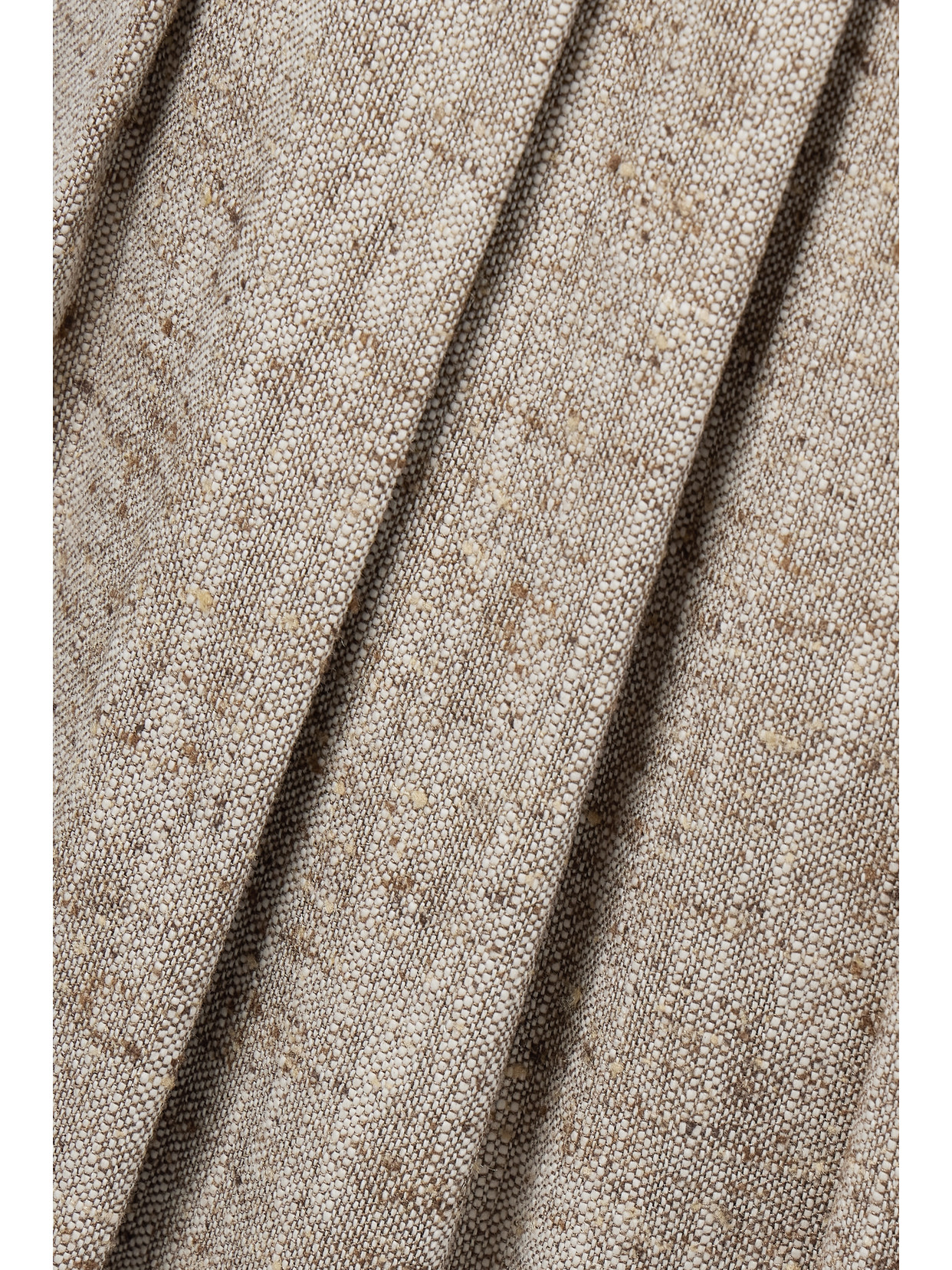 Loro Piana Asael Pleated Silk, Hemp And Cotton-blend Tweed Tapered Pants In Multi